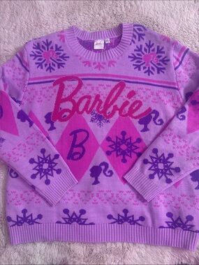 Barbie Pink & Purple Logo Crewneck Sweater💜🩷